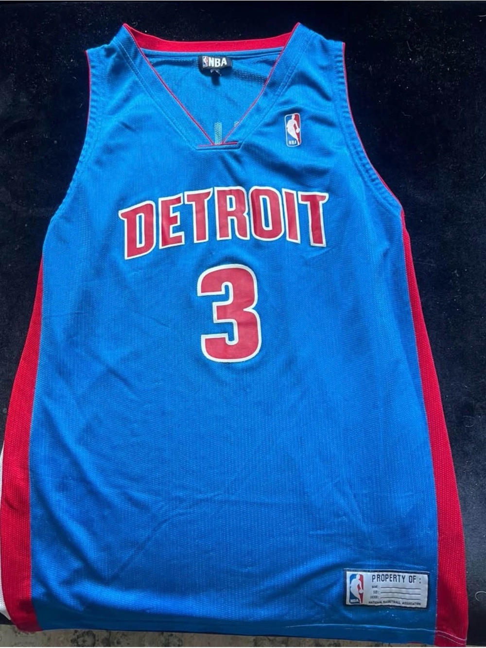 VINTAGE Detroit Pistons Ben Wallace #3 XXL Rare “PROPERTY OF” NBA Locker tag